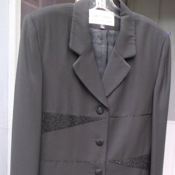 VTG NIPON Black w/Beading evening Blazer 10 - Picture 2 of 11